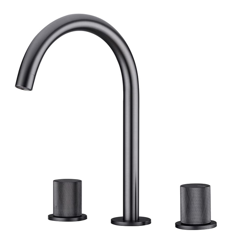 Mitigeur de salle de bain 3 trous en laiton or brossé de qualité supérieure
