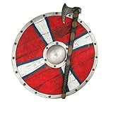 LOOYAR PU Foam Vikings Viking Age Middle Ages Medieval Round Shield Weapon Toy Adult Toy for Berserker Soldier Warrior Costume Battle Play Halloween Cosplay LARP