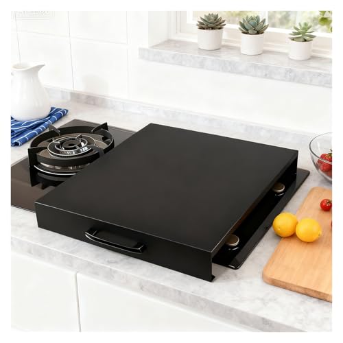 Gas Hob Cover Plate Stove Top Covers with Handles, Gas Stove Cover Board for Small Kitchen, Meal Preparation Area, Small Apartment, Rental House(35x45x9cm/13.78x17.72x3.54in)