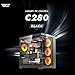 darkFlash C280 E-ATX Full-Tower PC Gaming Case, 7×ARGB Fans Included, 270° Tempered Glass,Reverse Connection Motherboard Compatible, Supports RTX 5090 up to 420mm, 360mm Radiator Support，Black