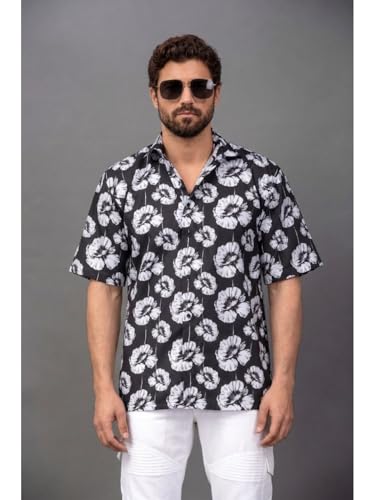 Image of BROWN CULTURE Men's Floral Relaxed Fit Shirt (BCPS DP L