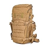 Mochila táctica, mochila militar, mochila de camuflaje militar, mochila de montañismo, adecuada para senderismo, caza y actividades al aire libre (Brown )