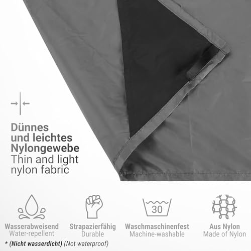 Siegvoll Picknickdecke 210 x 200 cm, mit praktischem Karabiner Ultraleicht ultradünne tragbare Stranddecke, Outdoor Decke für Strand, Picknick, Camping und Wandern (Grau)