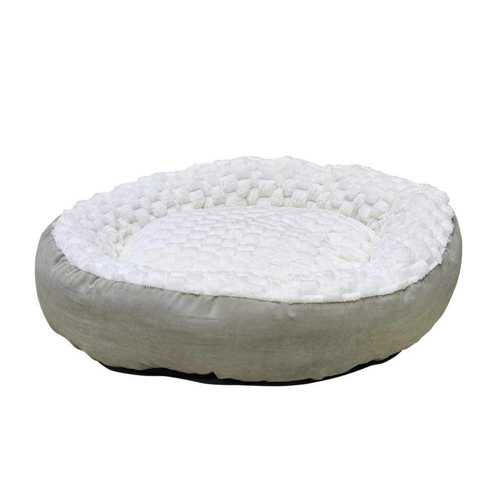 Panier donut Nobby Classic Diamond crème 60 cm pour le sommeil de votre chien