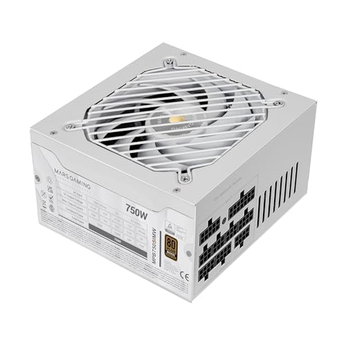 MARS GAMING MPB750SIM, Vollmodulares ATX 750W Netzteil, 7 Jahre Garantie, 80Plus Bronze 230V EU, 90% Effizienz, 140mm SI Extreme Silence Lüfter, AI2-RPM, DC- DC und SMD Technologien, Schwarz