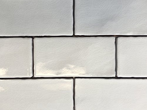 3X6 Subway White Crackled Ceramic Subway Tile Backsplash #TOP4
