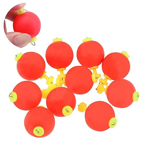 OriGlam 10pcs EVA Foam Fishing Floats Foam Fishing Bobbers, Fishing Bobbers Snap-On Push Button Round Floats, Bobbers Floats Foam Set Fishing Bobber (0.98 inch)
