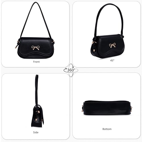 Shoulder Bag for Women Y2K Trendy Purse Vegan Leather Hobo Handbags Clutch Saddle Bag with Removable Strap2