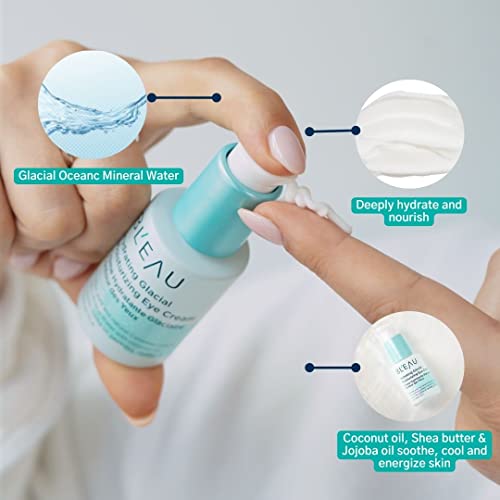 Bl'eau Hydrating Glacial Moisturizing Eye Cream Energize Hydrate Renew Glacial Mineral Water And Coconut Oil Shea Butter & Jojoba Oil To Deeply Hydrate Nourish Depuff Refresh Delicate Skin Around The Eyes, Lightweight And Quick Absorbing, Cooling And Hydrating Skin Feel (15 G (0.5 Oz.)) #TOP2