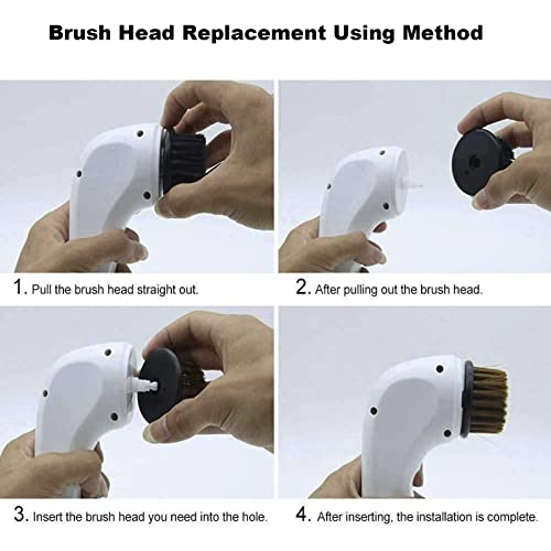 Electric Shoe Brush, Automatic Shoes Shine Cleaning Kit With 4 Brush Heads Brushes Home Multifunctional Cleaning Compact Polish & Care Leather Device Usb Rechargeable Polishing For Shoe Sofa Bag #TOP7