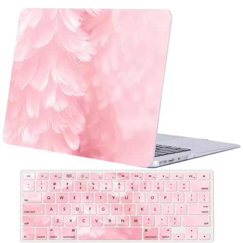 Carcasa MacBook Pro 15 pulgadas evita arañazos con funda de plástico rígido plumas rosas