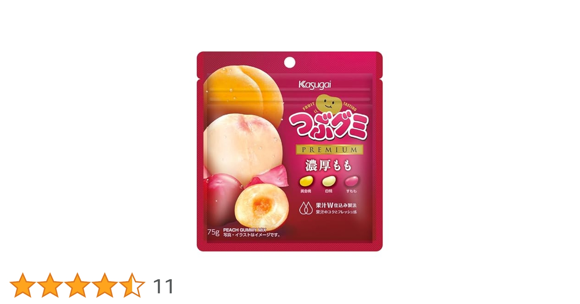 くみくみはうす Amazon | 春日井製菓 つぶグミ PREMIUM 濃厚もも 75g×10個