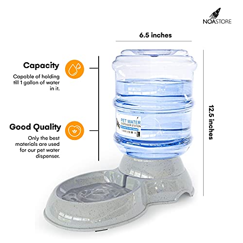 Noa Store Automatic Pet Water Dispenser | 1 and 3 Gallon Cat Water Dispenser and Cat Food Dispenser, H20, BPA-Free… - Image 3