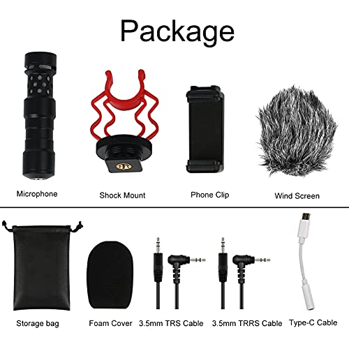 Micrófono de cámara y smartphone con entrada de audio TRS de 3,5 mm 4