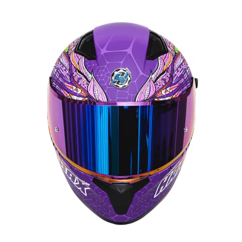 Hax Obsidian Full Face Dual Visor Adult Motorcycle Helmet For Motorbike Street Bike With Pinlock Ready Dot Approved Slayer Purple S #TOP2