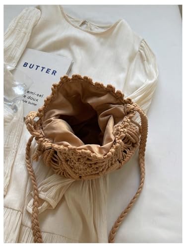 Women's Boho Drawstring Crossbody Bag Beach Vacation Resort Shoulder Bags3