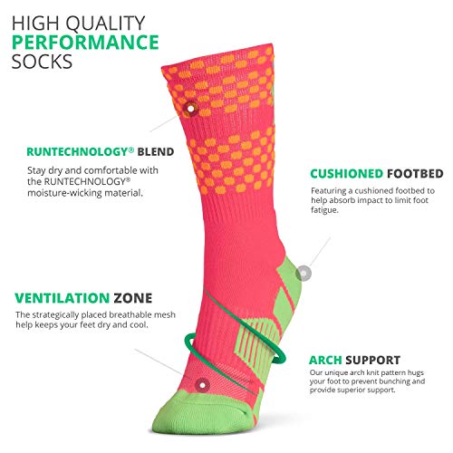 Chalktalksports Athletic Half Cushioned Lacrosse Crew Socks | Mid Calf | Aloha Neon Lacrosse Design | Multi-Color #TOP2