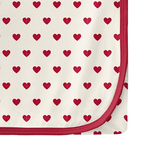 Image of KicKee Swaddling Blanket, Made from Luxuriously Soft KicKee Signature Blend Fabric, Buttery Softness for Snuggling Your Baby (Natural Hearts - One Size)