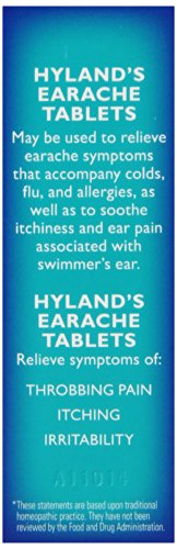 Hyland’s Swimmers Ear Relief Tablets, Fast Natural Homeopathic Pain Relief Of Cold & Flu Earaches, Swimmers Ear, And Allergies, 40 Count #TOP1