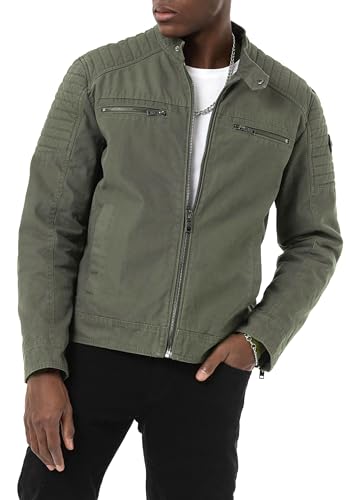 Redbridge Premium Jacke im Bikerstil Casual mit Frontreißverschluss Grün S