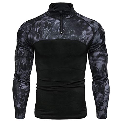 Camicie e T-Shirt Sportive da Uomo, Fitness T-Shirt Maglia Compressione Uomo Maniche Lungo Asciugatura Rapida Maglia da Sport per Corsa, Palestra