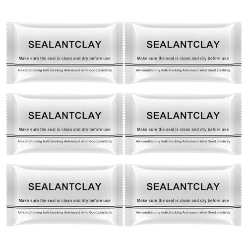 Waterproof Sealant Mastic 6 Pack New Type White Seal Putty Waterproof Duct Seal Repair Sealing Clay Quick Mending Mud for Drain Connection Suitable for Wall Hole Air Conditioning Hole Repair