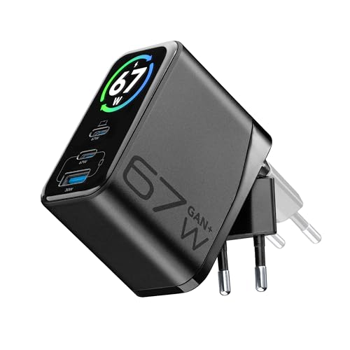 Chargeur 67W Cellularline PowerView IQ écran TFT bloc secteur universel pour smartphone et PC