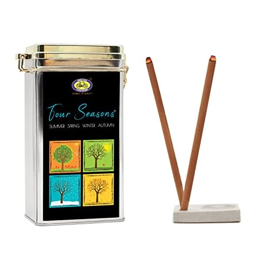 Cycle Pure Four Seasons Premium Bambooless Incense Pack of 4 Fragrance (104 Nos) Special Bamboo-Less Agarbathi for Meditation, Good Vibes, Gifting