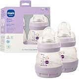 MAM Easy Start Anti-Colic Baby Bottles, Extra Slow Flow, Breastfeeding-Like Silicone Nipple Bottle, Reduces Colic, Gas, & Reflux, Easy-to-Clean, BPA-Free, Vented Baby Bottles for Newborns, 0-3 Months