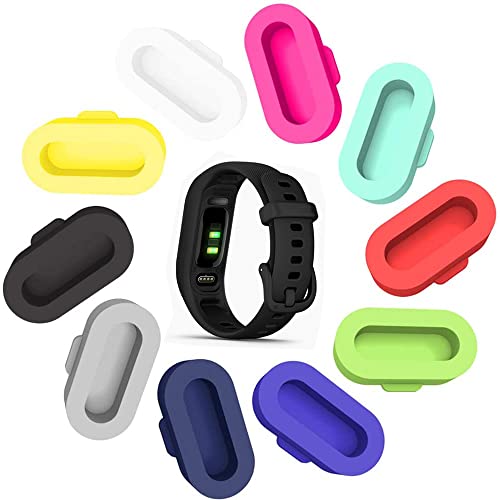 Anti-Dust Plugs for Garmin Vivosmart 5, Fenix 7S/7/7X, Fenix 6S/6/6X, Forerunner 935 945 45 45S 245, Instinct 2 2S, Venu SQ/Venu Plus Charger Port Protector for GarminSmart 5 (Multicolor 10 Pack)