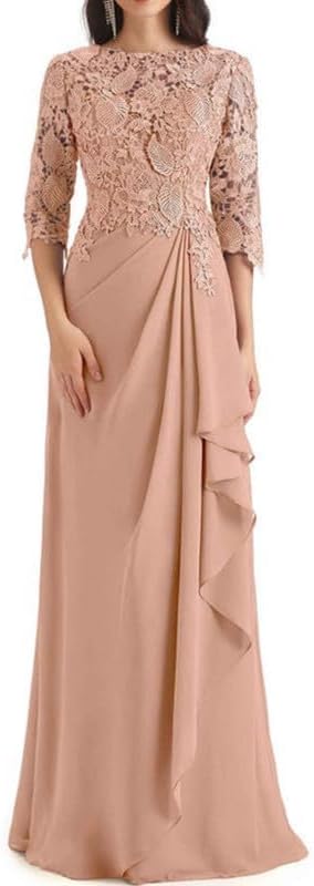 3/4 Sleeves Lace Mother of The Groom Dresses Long Mother of The Groom Dress