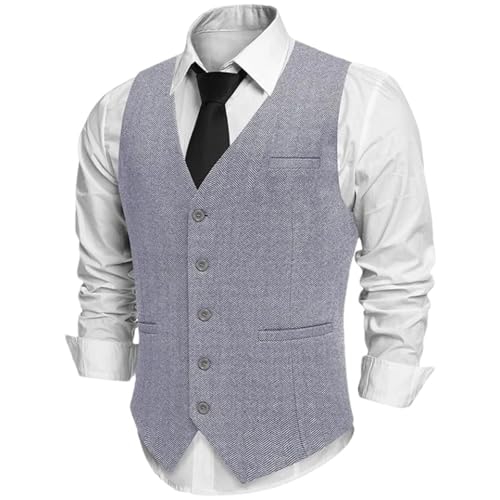 Men's Slim Fit V-Neck Waistcoat With Pocket – Business, Formal, Wedding & Groom Office Wear