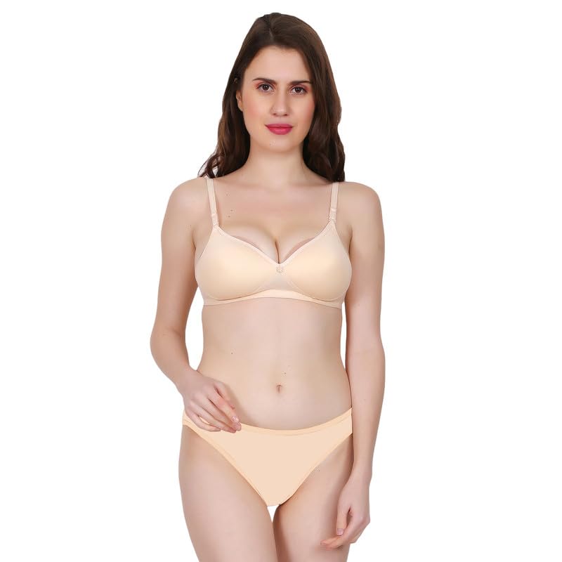 Women Cotton Padded Bra Panty Set Stylish Lingerie Set Soft and Comfortable Fabric Sexy Lingerie-image-11