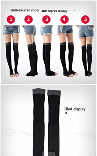 Meias de compressão de varizes Meias de compressão de dedo aberto no joelho Meias de varizes Modelag