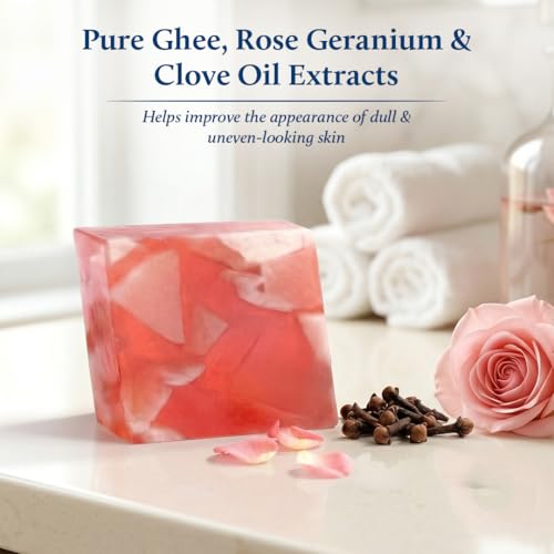 Image of Blue Nectar Rose & Clove Soap Bar | Gentle Bath Soap for Soft, Nourished & Healthy-Looking Skin for Men & Women | With Pure Rose Extract & Clove Oil for Moisturization & Skin Care (150 g)