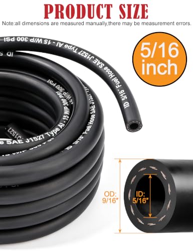 Image of 5 /16 Inch Marine Fuel Line Hose 25FT NBR Rubber SAE J1527 Type A1-15