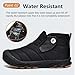TRAILBLITZ Men's Winter Snow Boots Water Resistant Slip On Warm Faux Fur Lined Ankle Boot Non Slip for Outdoor Casual Walking Shoes (10 Men, AllBlack)