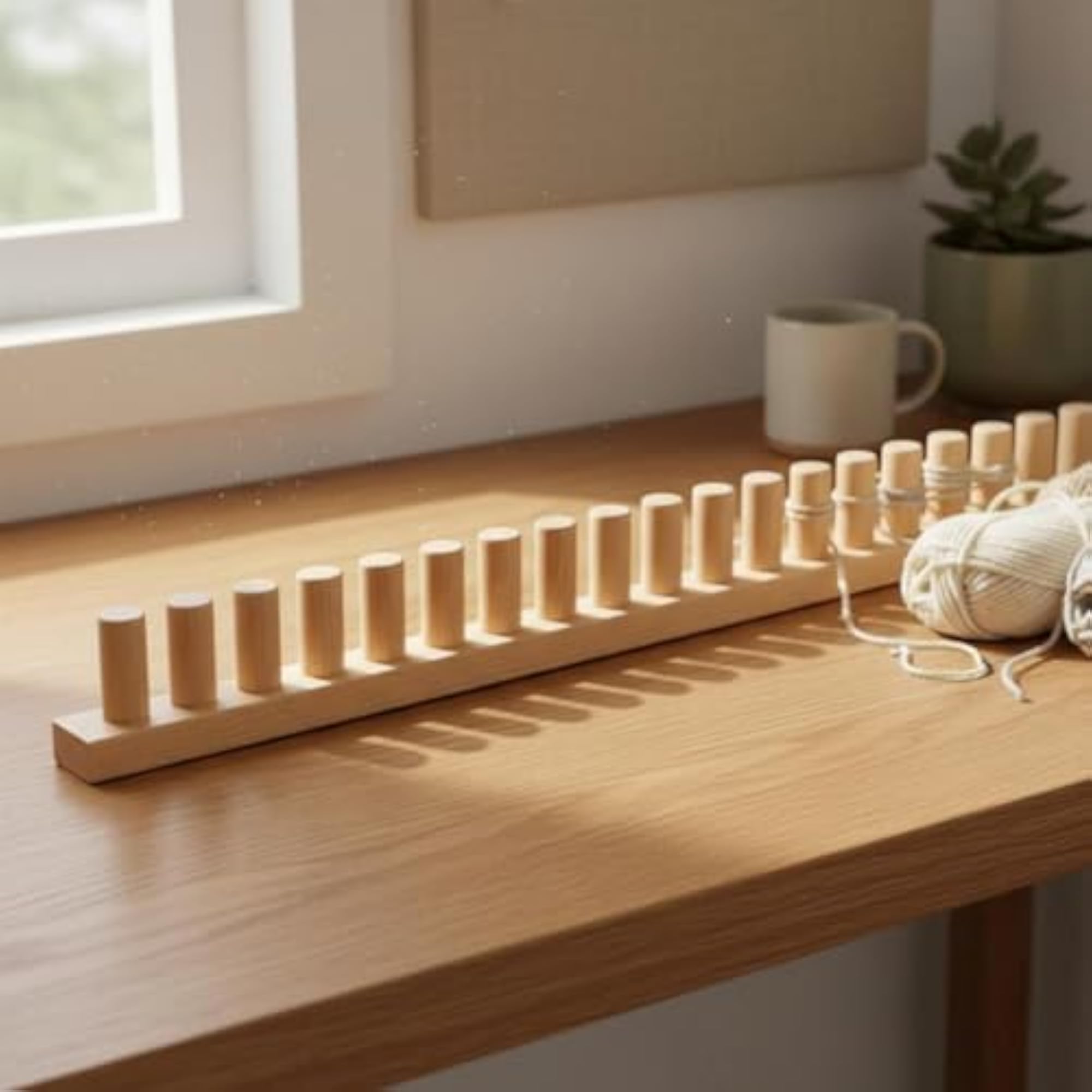 Wooden Weaving Loom for Beginners, Easy-to-Use Hand Knitting Frame