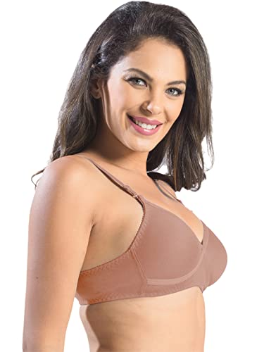 Image of SONARI Violet Womens Non Padded Regular Cotton Bra | Wire-Free, Medium Coverage, Sewn-in Bump for Natural Lift, Polycotton Blend Fabric, Hook & Eye Closure, Adjustable Straps