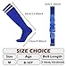 EDCYF Kids Baseball or Softball Socks and Belt Combo Set Softball Knee Socks High Tube Soccer Socks for Youth Boys Girls, Medium, Blue