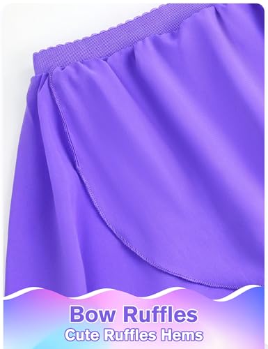 Image of Girls Swimsuit 3 Piece Sleeveless Bathing Suit Sets with Skirt Swimwear Rash Guard for Kids Beach UPF 50+ Sun Protection