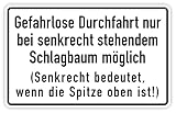 Aufkleber Durchfahrts-Hinweis „Schlagbaum (senkrecht)“ Schrankenkennzeichnung Ausfahrt Parkplatz Baustelle Folie selbstklebend | Größe wählbar Made in Germany, Größe: 40 x 25 cm