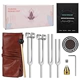 Tuning Forks for Healing Set – 128Hz, 136.1Hz, 256Hz, 384Hz Resonance Sound Healing Instruments, Harmony & Pure Frequency Sound Therapy, Chakra & Frequency Healing, Weighted Medical Grade Tool