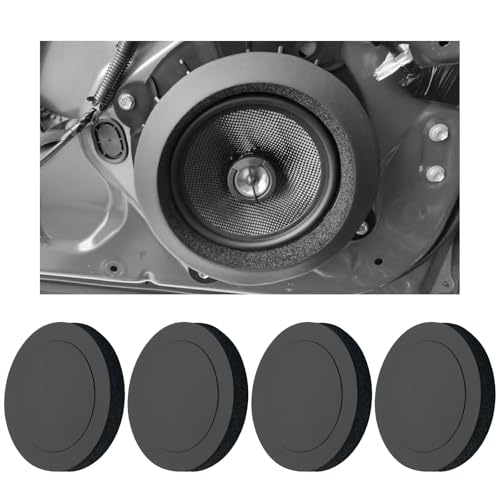 4PCS Speaker Foam Rings High Resilience Foam 6.5 Speaker Baffle for Enhacing Sound Universal Self-Adhesive 6.5 Speakers Rings Car Audio Accessories for Cars/SUVs/Trucks