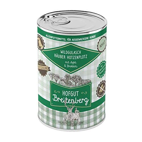 Hofgut Breitenberg Dog Wildgulasch Räuber Hotzenplotz mit Apfel und Brokkoli 400g (Menge: 12 je Bestelleinheit)