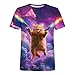 Mens 3D Pattern Printed Short Sleeve T-Shirts Casual Graphics Tees Funny Trendy Loose Fit Tops Big and Tall S-4XL Navy