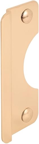 Prime-Line U 9510 - Cubierta de acero para puertas batientes, cubierta de 6 pulgadas con desplazamiento de 5/16 pulgadas, latón pulido, juego de 1
