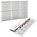 QuliMetal Grill Warming Rack and Grill Grates for Weber GS4 Genesis II E-410, II S-410, II SE-410 Grills, Grill Parts for Weber Genesis II 400 Series, Stainless Steel for Genesis 66045 66089