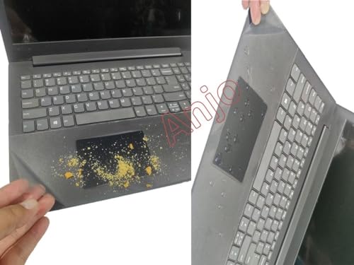 Image of Anjo Laptop Trackpad and Backside Lid Full Body Skin Sticker Lamination Cover, Easily Apply & Removable & Reusable Qualities, Suitable for All Brand Size Upto 15.6 Inch Laptops, Transparent-Vinyl