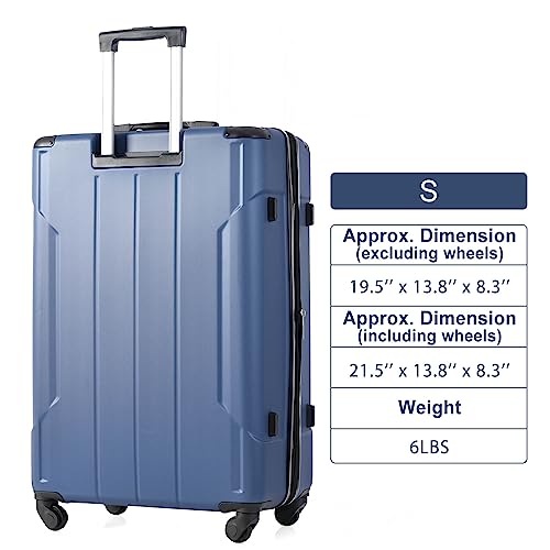 Hardshell Suitcase Lightweight,Luggage Sets with Spinner,Suitcase with TSA Lock 20'',Blue2